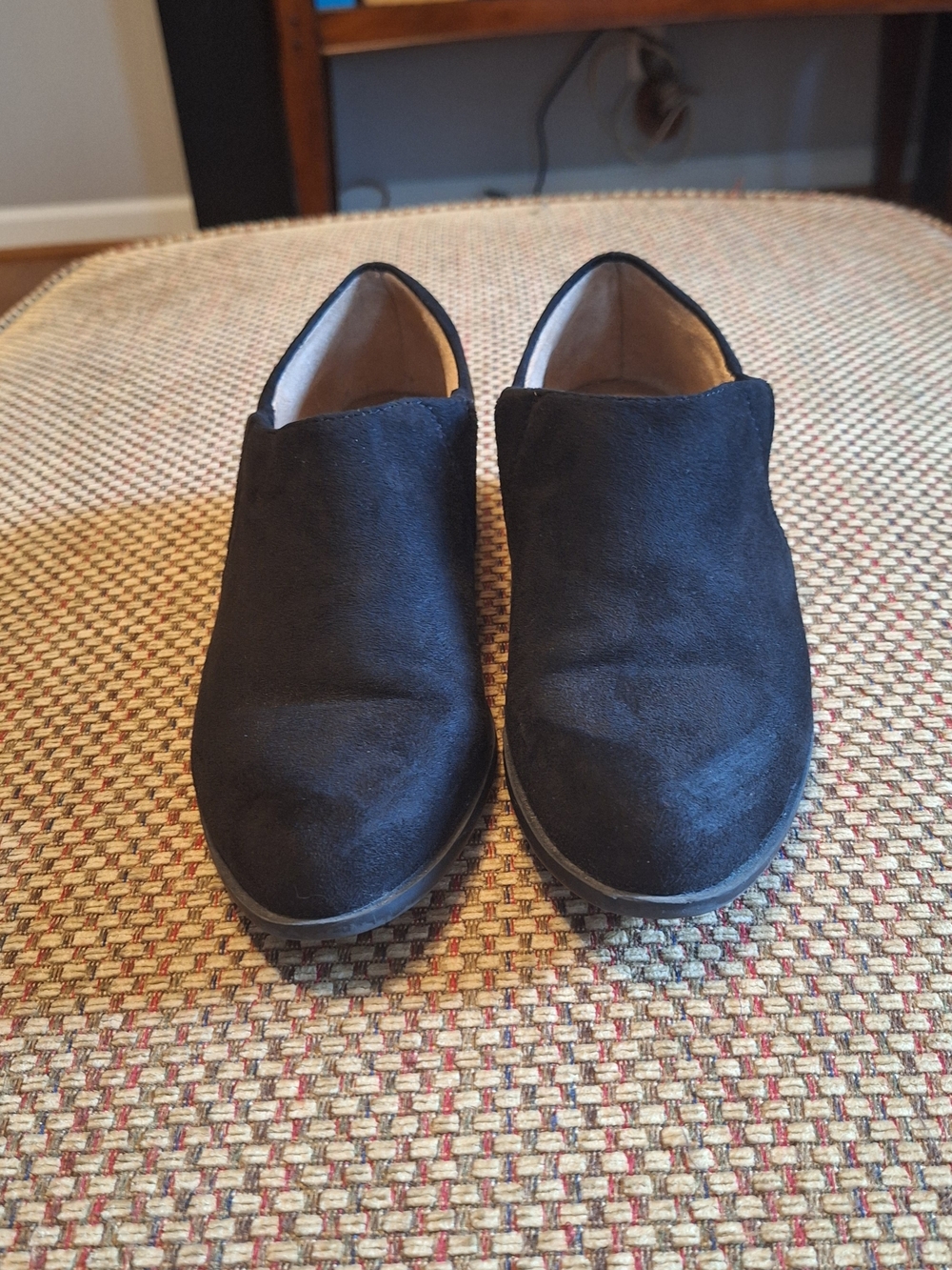 Sophia Taylor Flex Soles Classic Black Manmade Suede Slip-On Women's Mules